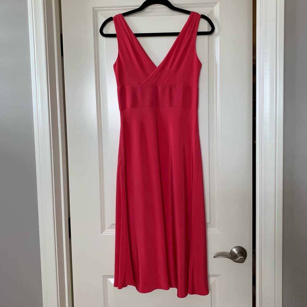 J.Crew “Sophia” silk tricotine dress in geranium